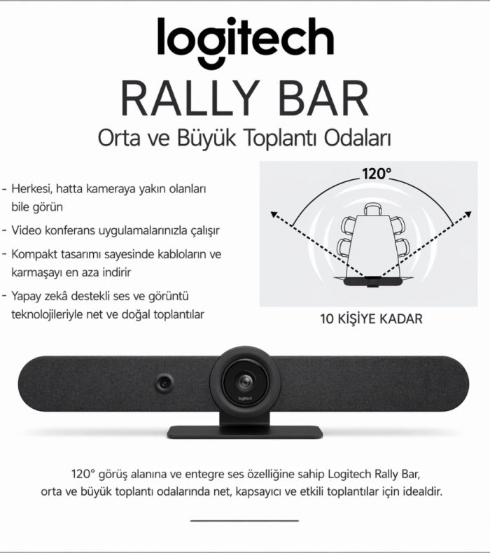 Logitech Rally Bar Video Konferans Sistemi